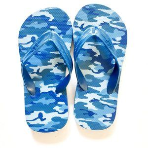 Gap Flip Flops Blue Camouflage Boys Size 1-2